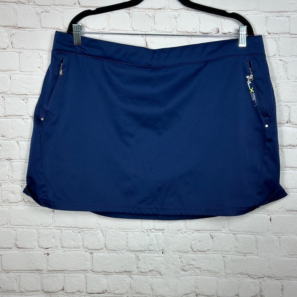 RLX Ralph Lauren Womens Golf Tennis Skort Blue Skirt Shorts Moisture Wick, sz XL